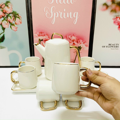 BẤM ẤM CHÉN SỨ KÈM KHAY PHA TRÀ CÀ PHÊ PHONG CÁCH HIỆN ĐẠI SANG TRỌNG - VD103