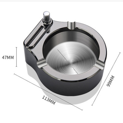 Gạt tàn có quẹt lửa (bật lửa) bằng kim loại 