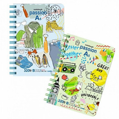 Sổ Lò Xo KLONG kép dọc A5 320tr 70/76 offset bìa cứng; MS: 941