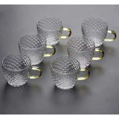 Sét 6 cốc thủy tinh uống trà chịu nhiệt cao cấp