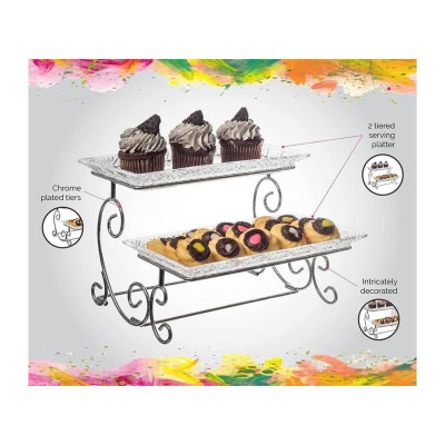 BỘ 2 KHAY PHA LÊ CHỮ NHẬT VÀ GIÁ ĐỠ 2 TẦNG GODINGER DUBLIN Hàng chính hãng