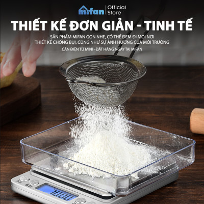 Cân Điện Tử Mini Cao Cấp 2024 MIFAN 0.01g - 3kg - Nhỏ Gọn, Siêu Chính Xác, Thép Không Gỉ, Màn LCD -Tặng 2 Đĩa Cân Và Pin