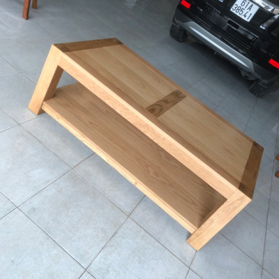 Bàn trà sofa mặt gỗ 2 tầng IBIE Alto gỗ sồi màu tự nhiên