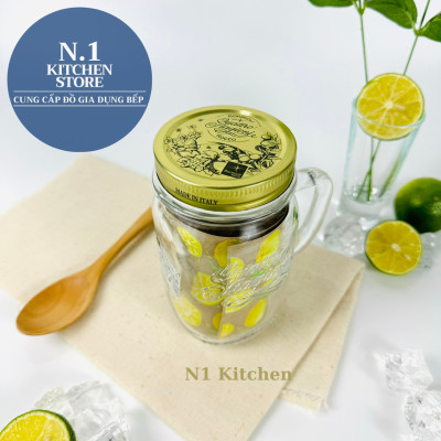 Hũ thủy tinh có tay cầm 415ml Bormioli Rocco Ý - Hàng Chính Hãng