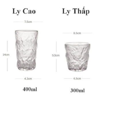 Ly thủy tinh vân nhám thiết kế phong cách giản đơn