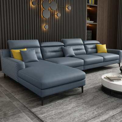 Sofa da đầu bật góc L cao cấp Tundo HDCT-11