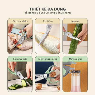 Bộ dao kéo 05 món Elmich diamond EL8404, Hàng chính hãng, thiết kế đa dụng, chuôi dao chắc chắn - JoyMall