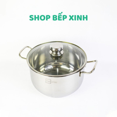Bộ nồi chảo xửng hấp 3 Đáy Inox 430 cao cấp Fivestar Standard bếp từ nắp kính , tặng 1 vá canh