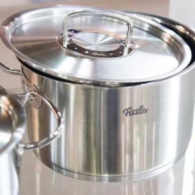 Bộ Nồi Fissler profi set 5 vung thép siêu cao cấp kèm quánh và chảo made in Germany Hàng Chính Hãng