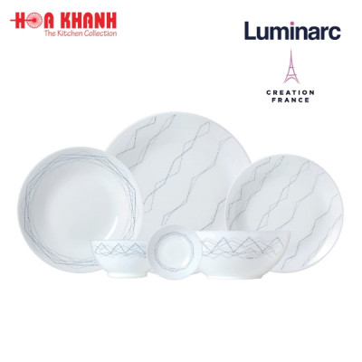 Đĩa Sâu Thủy Tinh Luminarc Marble 20cm đựng thức ăn, kháng vỡ, cường lực - Bộ 3 đĩa - P3762