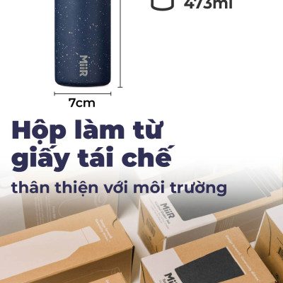 Bình giữ nhiệt MiiR 360 Traveler nắp ấn chống tràn uống từ 4 phía thương hiệu Mỹ nhập khẩu chính hãng