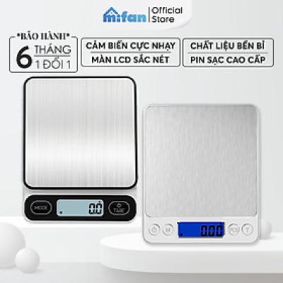 Cân Điện Tử Mini Cao Cấp 2024 MIFAN 0.01g - 3kg - Nhỏ Gọn, Siêu Chính Xác, Thép Không Gỉ, Màn LCD -Tặng 2 Đĩa Cân Và Pin