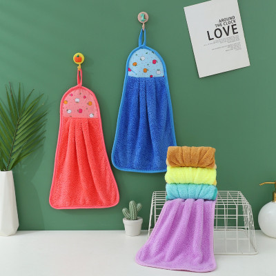 Khăn Lau Tay Có Móc Treo Dùng Trong Nhà Bếp, Khăn Lau Tay Bếp Vải Cotton Mềm Mại Siêu Thấm Hút Đa Năng - Giao Màu Ngẫu Nhiên