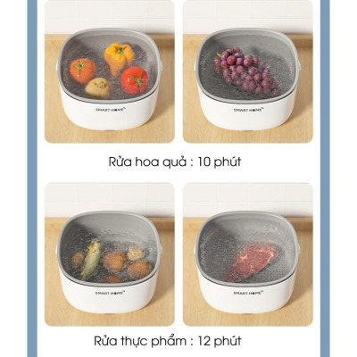 Máy Sục Siêu Âm SMART HOME Rửa Thực Phẩm - Khử Khuẩn Rau Củ Quả Thông Minh, Loại Bỏ Vi Khuẩn, Chất Trừ Sâu 99%