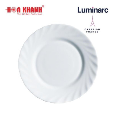 Đĩa Thủy Tinh Luminarc Diwali Trianon Trắng 25cm - bộ 6 đĩa - N3645