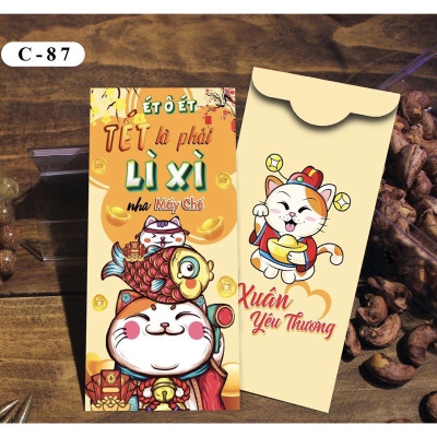 Set  10 bịch 100 bao lì xì Tết  , phát tài cả năm hàng đẹp nhiều mẫu mới , vô cùng xinh xắn và cute 