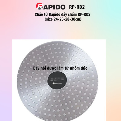 Chảo từ Rapido đáy chấm RP-RD2 dùng cho mọi loại bếp - (24-26-28-30cm) - HÀNG CHÍNH HÃNG