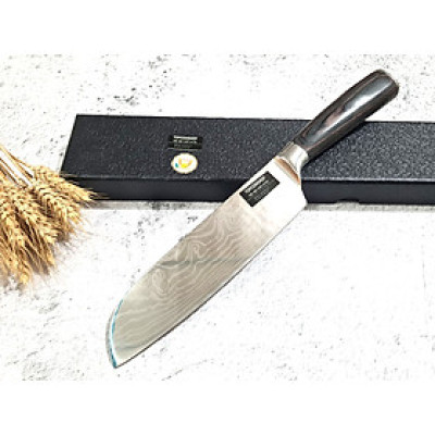 DAO - DAO BẾP NHẬT BẢN SANTOKU THÉP DAMASCUS MÃ A6 DT116 nt topcomshop vn