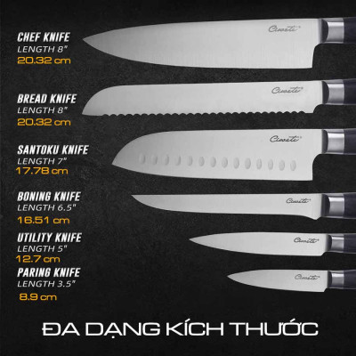 Bộ dao đầu bếp Ciwete KN0101-6PC set 6 món