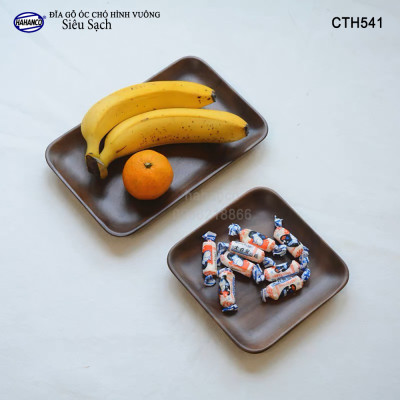 Đĩa vuông gỗ Óc Chó nhập khẩu Mỹ nguyên khối - hàng Xuất Khẩu Châu Âu - CTH541 - đựng đồ ăn/trang trí  - đĩa bánh mì/trái cây/ bít tết/ pizza/ phụ kiện chụp ảnh, bày món ăn trong nhà hàng - Sang trọng trên bàn ăn