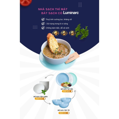 Đĩa Thủy Tinh Luminarc Diwali Harena 25cm cường lực, chịu nhiệt  đựng thức ăn - Bộ 3 đĩa - L1839