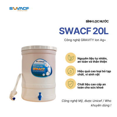 Compo 2 bình lọc nước uống trực tiếp SWACF 20L | CWFLT, lõi lọc 10L, tốc độ lọc 2 - 4 lít/giờ, giữ khoáng thiết yếu