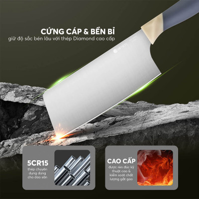 Bộ dao kéo 05 món Elmich diamond EL8404, Hàng chính hãng, thiết kế đa dụng, chuôi dao chắc chắn - JoyMall