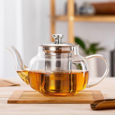 Ấm pha trà thủy tinh chịu nhiệt cao cấp có lõi lọc inox 600ml