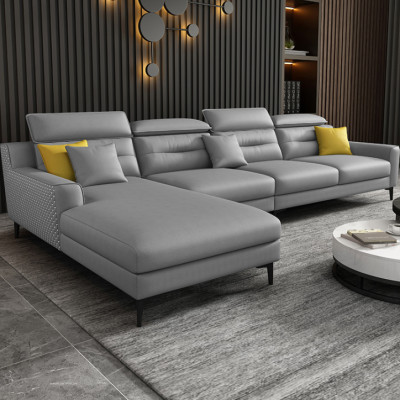 Sofa da đầu bật góc L cao cấp Tundo HDCT-11