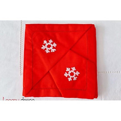 Bộ 06 khăn ăn thêu noel .
