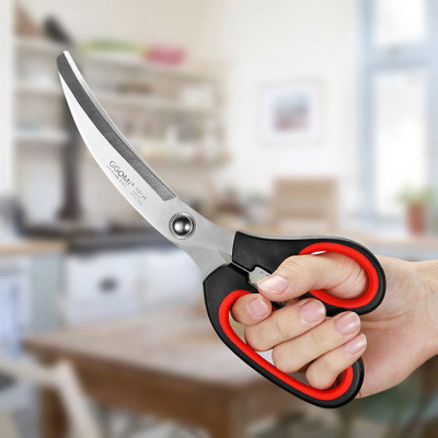 [HÀNG CHÍNH HÃNG]Kéo nhà bếp lưỡi cong dài 24.5cm, lưỡi kéo dài 10.2cm bằng thép không gỉ của GGOMi Hàn Quốc GG165