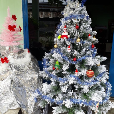 Cây thông noel 3 loại lá phủ tuyết cao 2m4