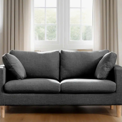 Sofa Juno Contemporary Japanese-Inspired Sofa with Storage - 2-Seater, Removable & Washable Cover, Hardwood Frame for Living Room