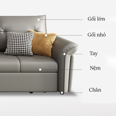 Sofa giường đa năng hộc kéo HGK-12 ngăn chứa đồ tiện dụng Tundo KT 1m9