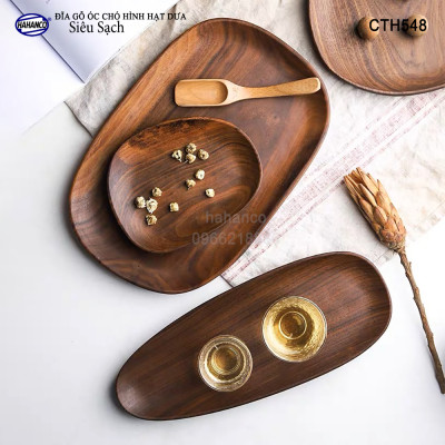 Đĩa Khay Gỗ Óc Chó (Đủ Size & Kiểu Dáng) hàng Xuất Khẩu - đựng đồ ăn/trang trí - đĩa bánh mì/trái cây/ bít tết/ pizza/ phụ kiện chụp ảnh, bày món ăn trong nhà hàng - Sang trọng trên bàn ăn