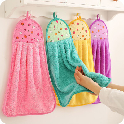Khăn Lau Tay Có Móc Treo Dùng Trong Nhà Bếp, Khăn Lau Tay Bếp Vải Cotton Mềm Mại Siêu Thấm Hút Đa Năng - Giao Màu Ngẫu Nhiên