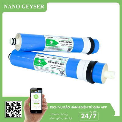 Lõi lọc nước số 4 máy RO, Màng RO Nano Geyser, Dùng cho các dòng máy lọc nước RO, Kangaroo, Karofi, Aqua - Hàng Chính Hãng