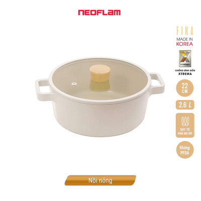 [Hàng chính hãng] Nồi nông cao cấp chống dính bếp từ Neoflam Fika 22 cm. Made in Korea. Hàng có sẵn, giao ngay