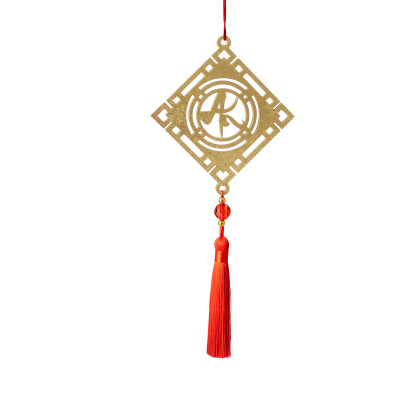 Combo 12V - Bộ 12 dây treo trang trí tết Khai Lộc Hoàng Kim màu Vàng,handmade,chất liệu gỗ, kim loại cắt CNC hoa văn sắc sảo, treo cành mai, đào, lan, quà tặng độc đáo ý nghĩa