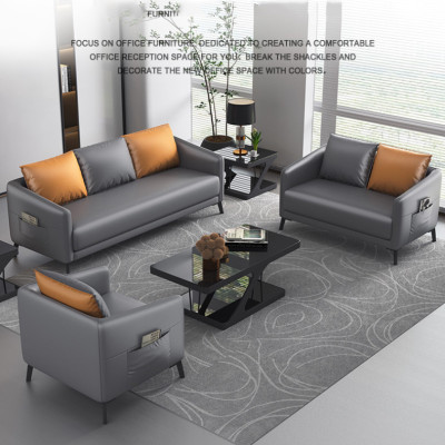 Bộ sofa da văn phòng giá rẻ Tundo kèm ghế đơn HVPCT-12