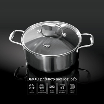 Bộ 2 nồi chảo iMat Blackcube 20cm