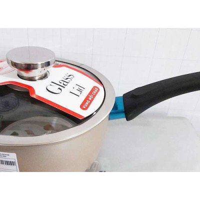Nắp vung nồi chảo kính cường lực viền inox Lyncen xuất Nhật size 16/18/20/22/24/26/28/30cm 