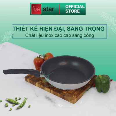 Bộ nồi inox và  chảo chống dính Fivestar Standard chống nóng nắp inox 3 đáy từ tặng 2 vá canh (1 nồi 16cmx 1 nồi 20cm và 1 chảo 22cm )