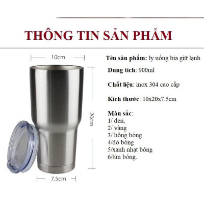 Mô tả sản phẩm Ly uống YETI giữ lạnh inox cao cấp