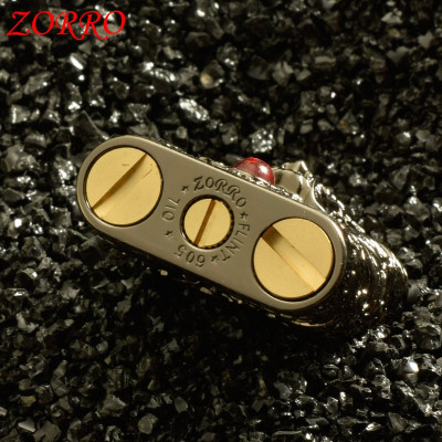 Vỏ Hột Quẹt Bật Lửa Xăng Đá Cối Xoay Zorro Z592-608 Đánh Lửa Tự Động Hình Rồng Cuộn Nhả Ngọc May Mắn