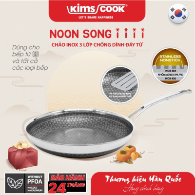Chảo chống dính 2 mặt hoa tuyết bếp từ cào không xước Kims Cook Noon Song Hàn Quốc - 20cm/22cm/24cm/26cm/28cm/30cm/32cm