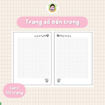 Sổ Tay Lò Xo A5 Kẻ Ô Vuông 100 Trang 100gsm - Cô Tiên Xanh - Cửa Hàng Slime