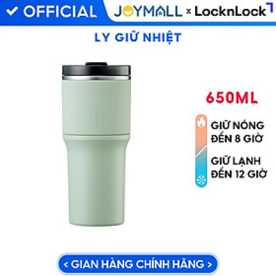 Bình giữ nhiệt LocknLock Metro Drive màu xanh mint LHC4277SMIT 650ml - Hàng chính hãng, kèm ống hút cọ rửa, thiết kế nắp xoay - JoyMall