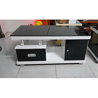 Bàn trà 2 hộc mặt kính Juno Sofa 50 x 100 cm x cao 45 cm
