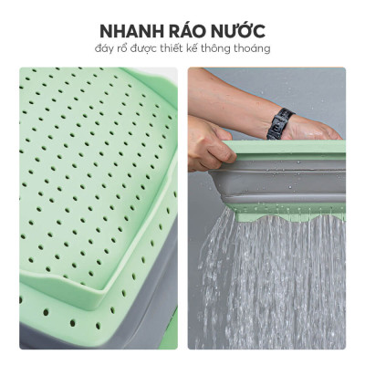Rổ Gấp Gọn Kê Bồn Rửa Bát Elmich EL8411, Hàng Chính Hãng, Tay Cầm Điều Chỉnh, Nhanh Ráo Nước - JoyMall